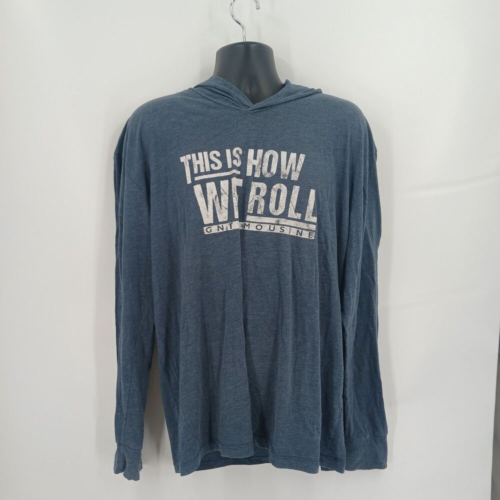 mens Next Level Apparel Blue Long Sleeve Crewneck Tee Shirt Size XXL